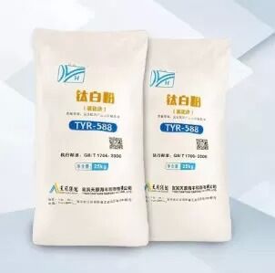Yibin Tianyuan TYR-588 Chloridprozess Rutil-Titandioxid mit Zr-Al-Beschichtung für ultra-hohe Helligkeit