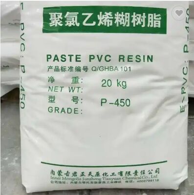 ISO Junzheng P-450 Paste PVC-Harzpulver mit K-Wert 65, geringem flüchtigen Gehalt und stabiler Viskosität für industrielle Anwendungen