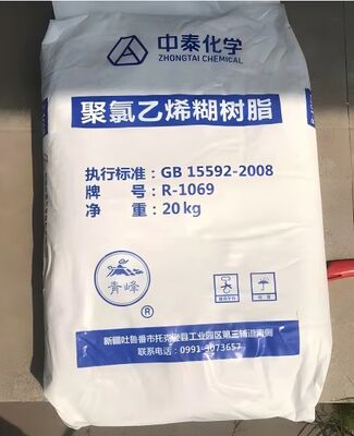 Zhongtai R1069 PVC-Pastik-Harz K-Wert 78 mit hohem Polymerisationsgrad und geringem flüchtigen Anteil für Premium-Anwendungen