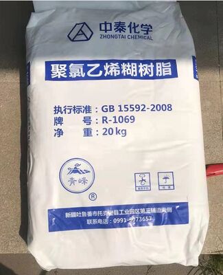 Zhongtai R1069 PVC-Harz der Paste-Klasse mit K-Wert 79 mit geringer Brookfield-Viskosität und extrem geringer flüchtiger Substanz für die Verarbeitung von Plastisol