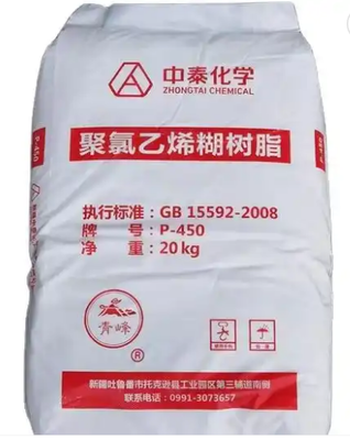 Zhongtai P-450 PVC-Paste-Harz mit mittlerem K-Wert mit geringer Viskosität und geringer Rückstandsmenge für weiche PVC-Produkte