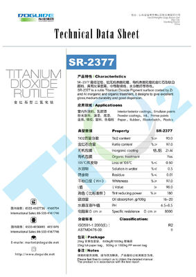 Originalgemälde TIO2 Rutil-Titandioxidpigment Sr-2377 Doguide Tio2